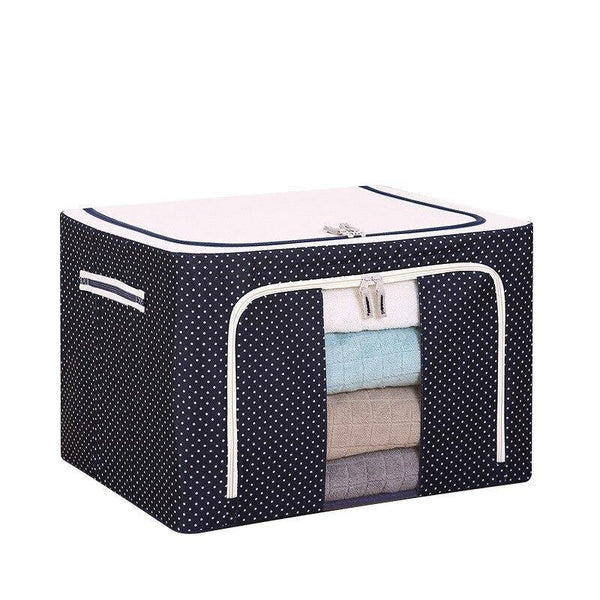 AM7717 Foldable Steel Frame Cloth Organizer for Wardrobe Organizer for Storage Sarees, Shirts, Blankets, Clothes Storage Box with Handle