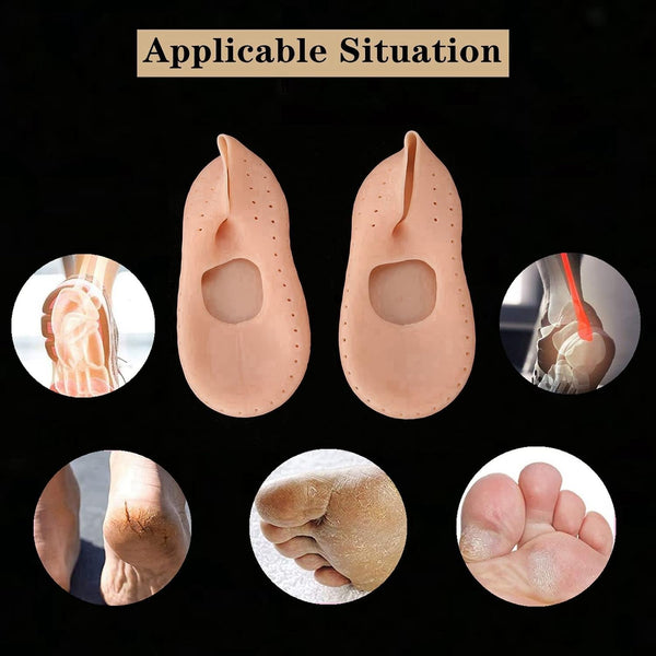 6037 Anti Crack silicone Gel Foot Protector Moisturising Socks