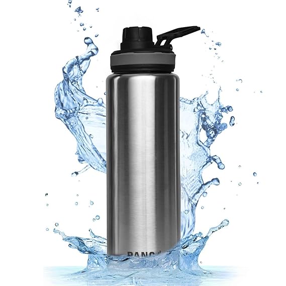 AM2423 Infinity Uno Silver Single Wall Stainless Steel Water Bottle 1000ml