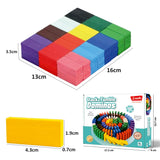 A07129 Wudly Stack & Tumble Dominos – 120 Pcs Natural Wood Colorful Blocks
