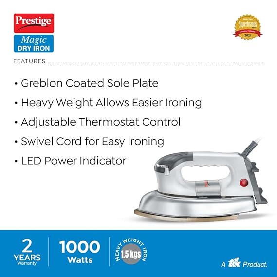 AM2283 Prestige Magic 1000 Watt Heavy Dry Iron - PDI 06