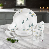 AM0638 Cello Opalware Royale Collection Royale Pine Dinner Set, 33-Pieces White