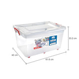 AM2860 JOYO 60L Plastic Storage Container (Moovers Box) With 6 Wheels