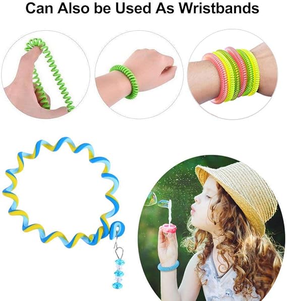 AM1239 Spring Telephone Wire Hair Band For Kids Elastic Spiral Hair Multicolour 1 Piece