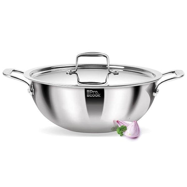 AM0975 Milton Pro Cook Triply Kadhai 26cm Designed For Healthy Cooking