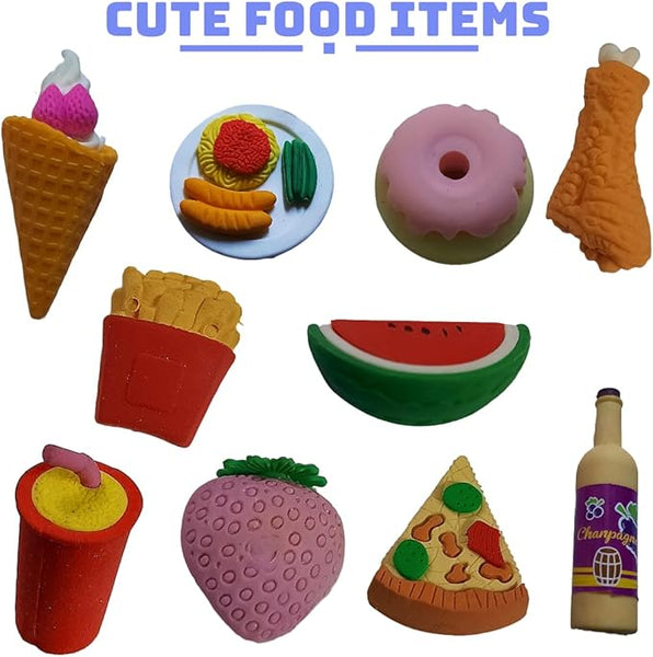 AM3710 3D Cute Food Shape Rubber Pencil Erasers for Kid