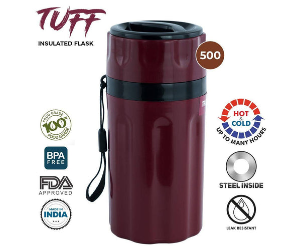 AM2417 Trueware Tuff Insulated Flask 500ml Top Lid Storage Pocket Multicolour