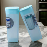 Am0501 Aqua Food Grade Fridge Square Water Bottle Set Of 2 with water level Marking, 1 Litre (Multicolour)