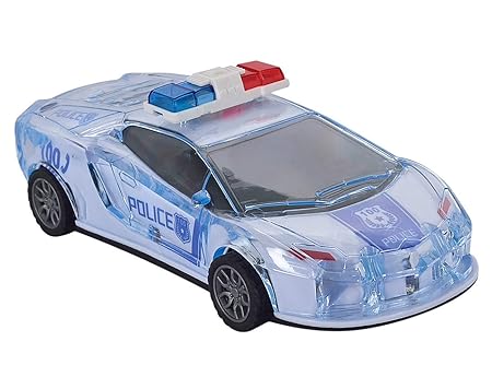 AM3449 Police Car with Lights and Sound Friction Power Car Toy