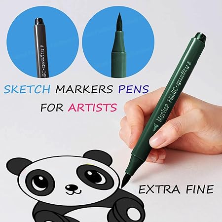 AM2444 Brush Marker Pen Best For Children Soft Head Triangle Easy Grip Water Based Marker Pen HMC-9005 24Pcs