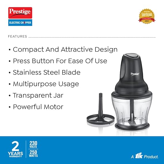 AM2279 Prestige Pec 4.0 Multi-Purpose Electric Chopper 250 Watts Polycarbonate Jar