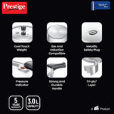 AM2250 Prestige 3L Svachh Tri-Ply handi pressure cooker(outer lid)|Deep Lid for spillage control