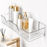 A06495 Acrylic Transparent Bathroom Shelf – Wall Mounted Adhesive Storage Organizer caddy