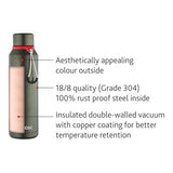 AM2983 Borosil Hydra Trek 700 ml Stainless Steel Water Bottle | Double Wall Vacuum Insulated Flask, Multicolor