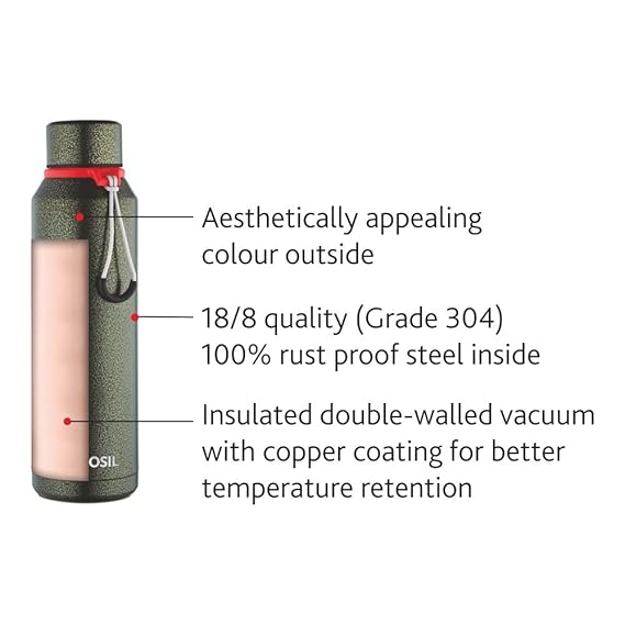 AM2983 Borosil Hydra Trek 700 ml Stainless Steel Water Bottle | Double Wall Vacuum Insulated Flask, Multicolor