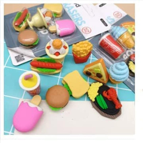 AM3710 3D Cute Food Shape Rubber Pencil Erasers for Kid