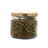 AM3013 Salsa Glass Jar 340ml  for Kitchen Storage Dry Fruits ,Pickle Golden Metal Cap Airtight Lid Transparent Jar 1 Pcs