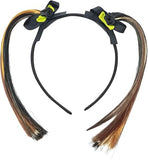 AM1245 Hairband Pony Artificial Hair Choti Braided Hair Extensions Headband Hairband for Kids Girls 1 Piece