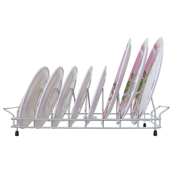 AM3524 SS Plate Stand With Handle NO.10 Kitchen Rack Organizer For Home