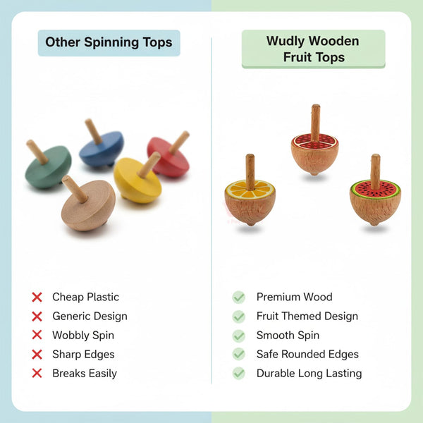 A07155 Wooden Spinning Top Toy for Kids