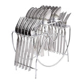 AM2338 Lion Stainless Steel Fraganance Cutlery Stand Spoon Stand Cutlery Rack Fork Spoon 24 Pcs