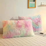 AM3139 Renbow Pillow 36x23cm Fur Pillow Cushion Cover Rectangle Pillowcase Renbow Colours 165gm