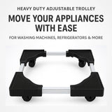 AM7266 Heavy-Duty Adjustable Washing Machine & Refrigerator Stand with Rotatable Wheels
