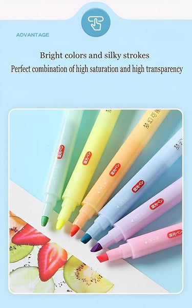 AM2442 Fantasy Double Headed Erasable Highlighters Marker Pen HMC-9169 Multicolour 6Pcs