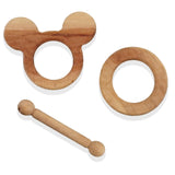 A07156 Wooden Teether and Rattles Toy Set for Babies