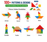 A07120 Wooden Tangram Puzzle Set – Colorful Shape Learning Game