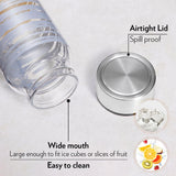 AM5176 Borosil Artisan Series Glance 550 Ml Wide Mouth Glass Bottle with Metal Lid - Store Water, Lassi, Juice, Smoothies