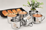 3450 Stainless Steel - Royal Tea & Coffee Cup Laser Design  Set of 6