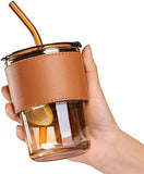 3221 Slub Glass an Insulated Tumbler with a Closed lid , Straw