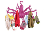 AM2536 Octopus Shape Plastic Clothes Drying Hanger Rack With 24 Clip Multicolour 1 Pcs