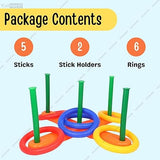 AM3590 Ring Toss Game Indoor Outdoor Fun Ring Game 13 Pcs Activity for Kids