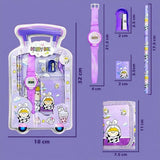 A06898 Blister Kids Stationery Gift Set with Digital Wrist Watch (Pencils, Wallet, Eraser & Sharpener)