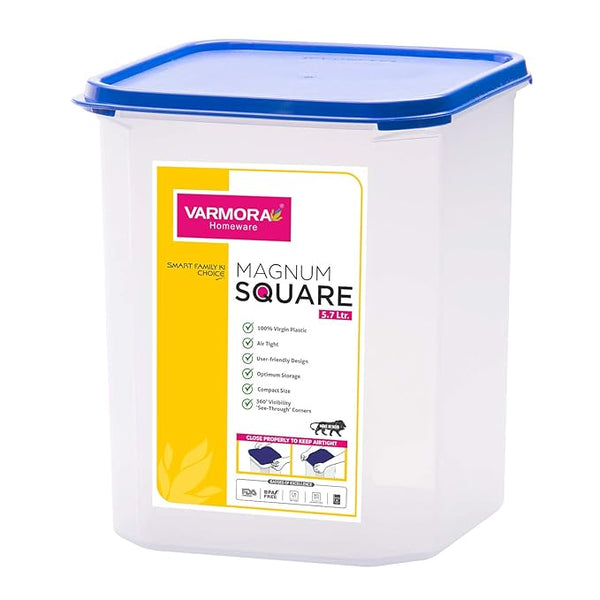 3375 Magnum Square  Transparent Airtight Food Storage Container - 5.7 Ltr