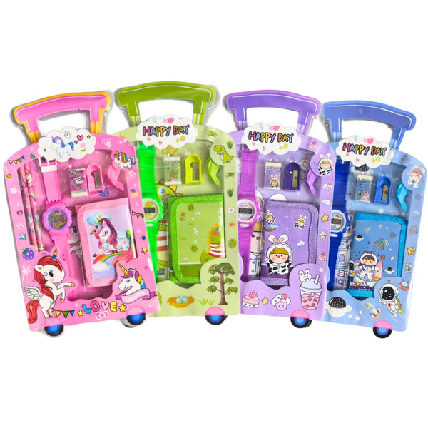A06898 Blister Kids Stationery Gift Set with Digital Wrist Watch (Pencils, Wallet, Eraser & Sharpener)