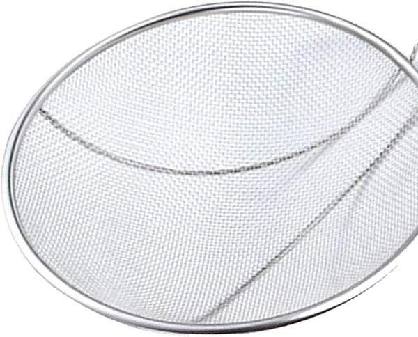 3132 20cm Stainless Steel Strainer Skimmer Deep Fry Jhara with U Shape Wooden Handle