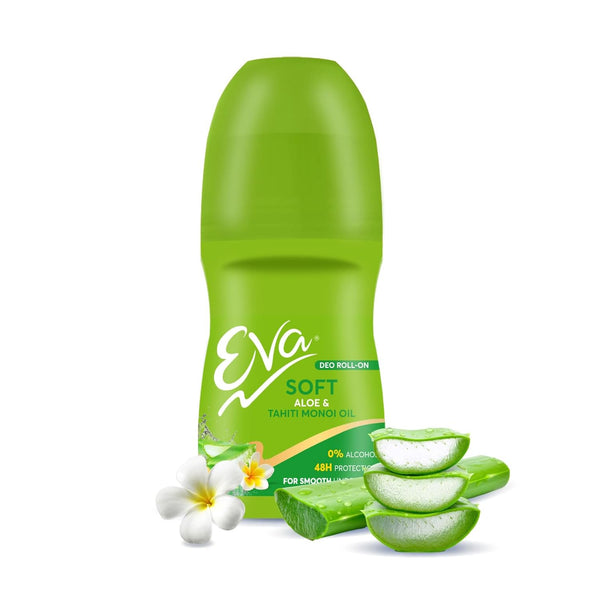 AM0682 Eva Soft Underarm Roll on Deodorant 25ml | With Tahiti Monoi Oil and Aloe Extracts | Alcohol and Aluminium Free | 48 H Protection from Odour | Keeps Underarms Soft & Smooth | Skin Friendly | For