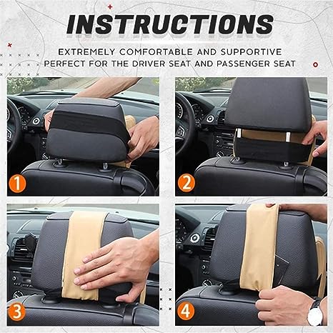 3381 Car Neck Pillow Ergonomic Neck Support Pillow for Driver or Front Passenger Seat -Help Relieve Neck Pain & Improve Circulation