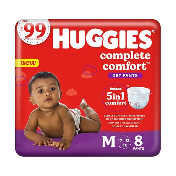 AM0995 Huggies Dry Pants Complete Comfort Medium (7 - 12 kg) Pack Of 8 (M)