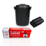 3871 Roylo Black Garbage Bags  15 Pcs x Pack of 1 Rolls 24 x 32 Inch | Dustbin Bags/Trash Bags/Dustbin Covers for Wet and Dry Waste