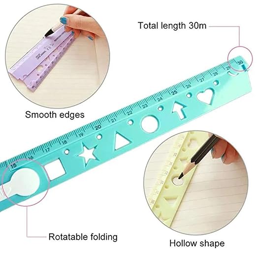 AM2730 folding astra scale Plastic Material  Unbreakable Foldable & Adjustable Scale - 30 inches