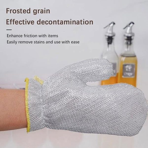 AM3247 1Pcs Wire Dishwashing Gloves, Kitchen Cleaning Gloves 1 Piece