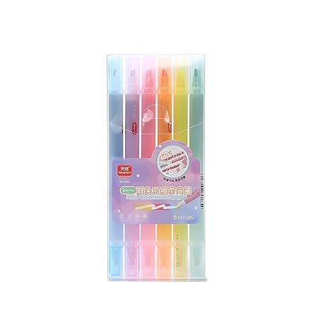 AM2442 Fantasy Double Headed Erasable Highlighters Marker Pen HMC-9169 Multicolour 6Pcs