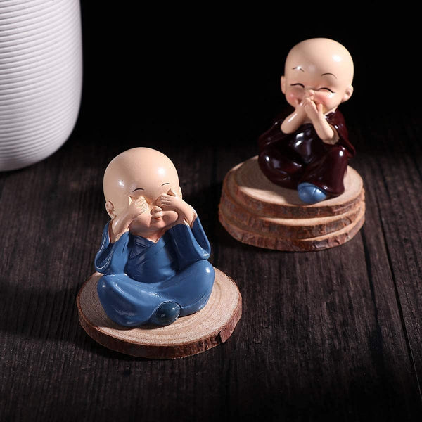 4781 4 Pcs Baby Buddha Monk Statue