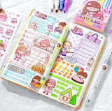 AM2446 Kiki & Nini Double Head Double Sided Pastel Highlighters Pen KBX-6172 12Pcs Multicolours