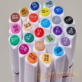 AM2443 Marker Pen Single Head Triangle Delicate Fine Lines Bright Colour HMC-9001 24Pcs Multicolour