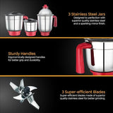 AM2272 Prestige Regal 750W Mixer Grinder with 3 stainless-steel Jars